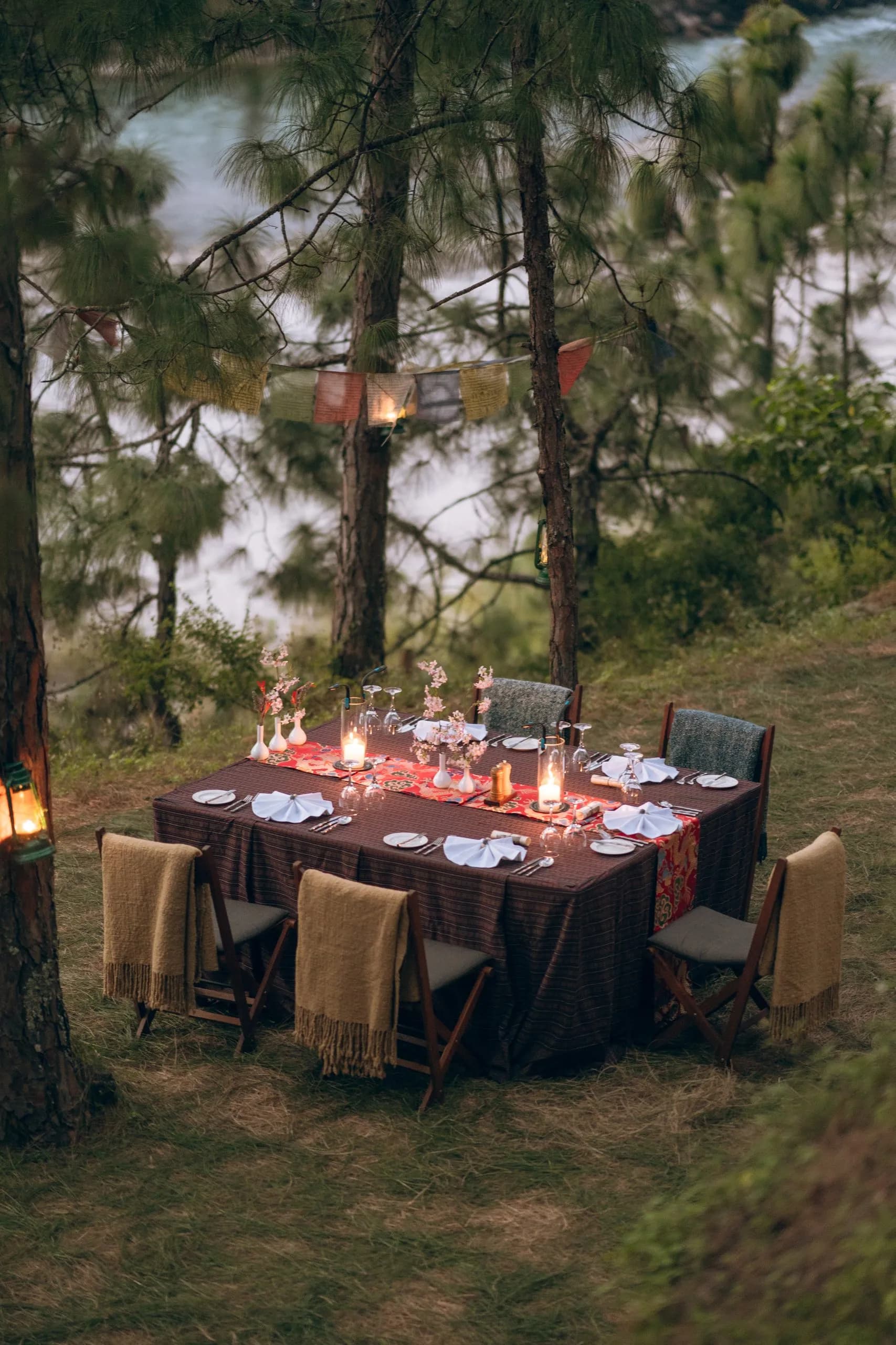 The quiet end of a lodge day in Bhutan