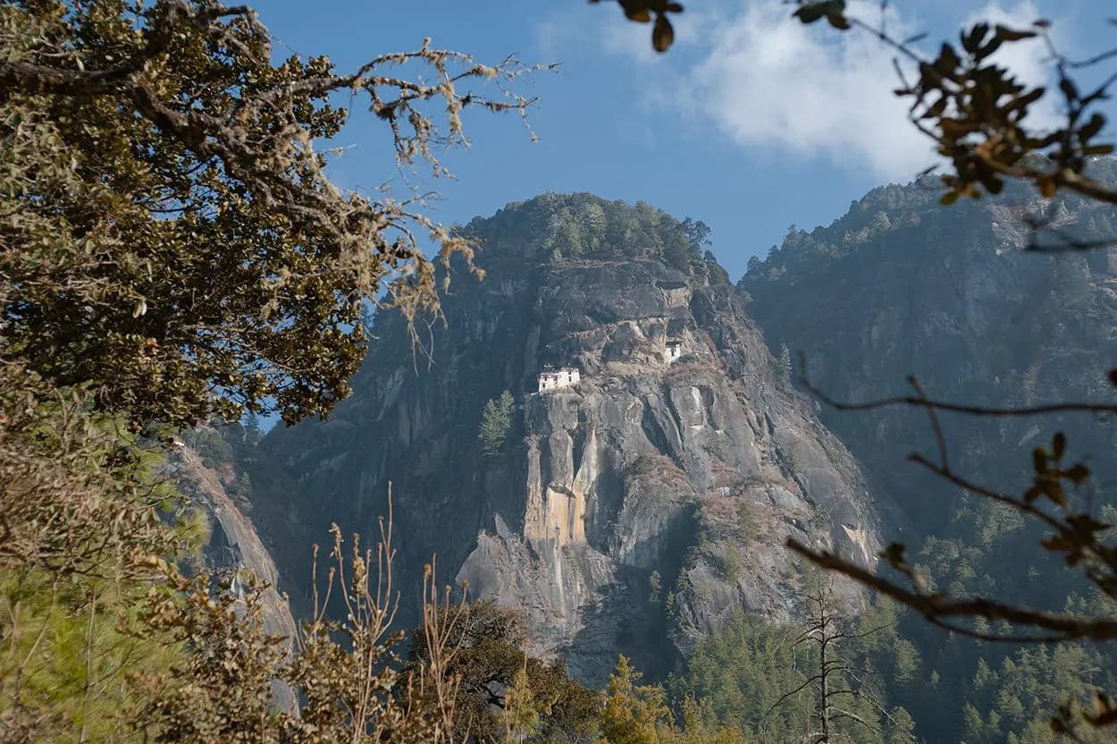 The Tiger's Nest viewing platform — the photograph angle accessible to all visitors, regardless of climb ability